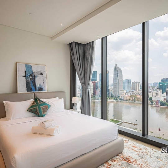 Cho Thuê Căn Hộ 3 Phòng Ngủ The Opera  Full Nội Thất 138m2, Thang Máy Riêng, View Sông Trực Diện, Bitexco quận 1