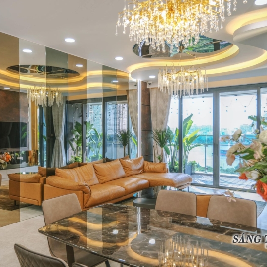 Cho thuê 4 Phòng Ngủ The River Thủ Thiêm 202m2, thang máy riêng, view Landmark81, cầu Thủ Thiêm