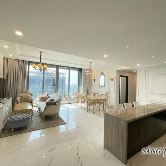 Cho thuê căn 3 phòng ngủ Empire City full nội thất toà Linden 127m2 view sông