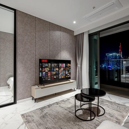 Cho Thuê 2PN+1 Full Nội Thất Tại Crest Residence, View Sông Trực Diện Landmark 81 - Metropole Thủ Thiêm 