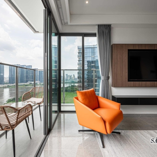 Cho Thuê Căn Hộ 3 Phòng Ngủ The Opera  Full Nội Thất 138m2, Thang Máy Riêng, View Sông Trực Diện, Bitexco quận 1