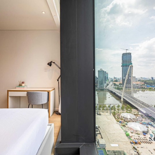 Cho Thuê Căn Hộ 3 Phòng Ngủ The Opera  Full Nội Thất 138m2, Thang Máy Riêng, View Sông Trực Diện, Bitexco quận 1
